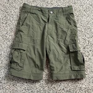 REI Boys Nylon Cargo Shorts Size Small 8 Green Adjustable Waist Outdoor